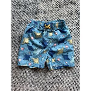 Rugged Butts 3T Starfish & Stingrays Swim Trunk Shorts